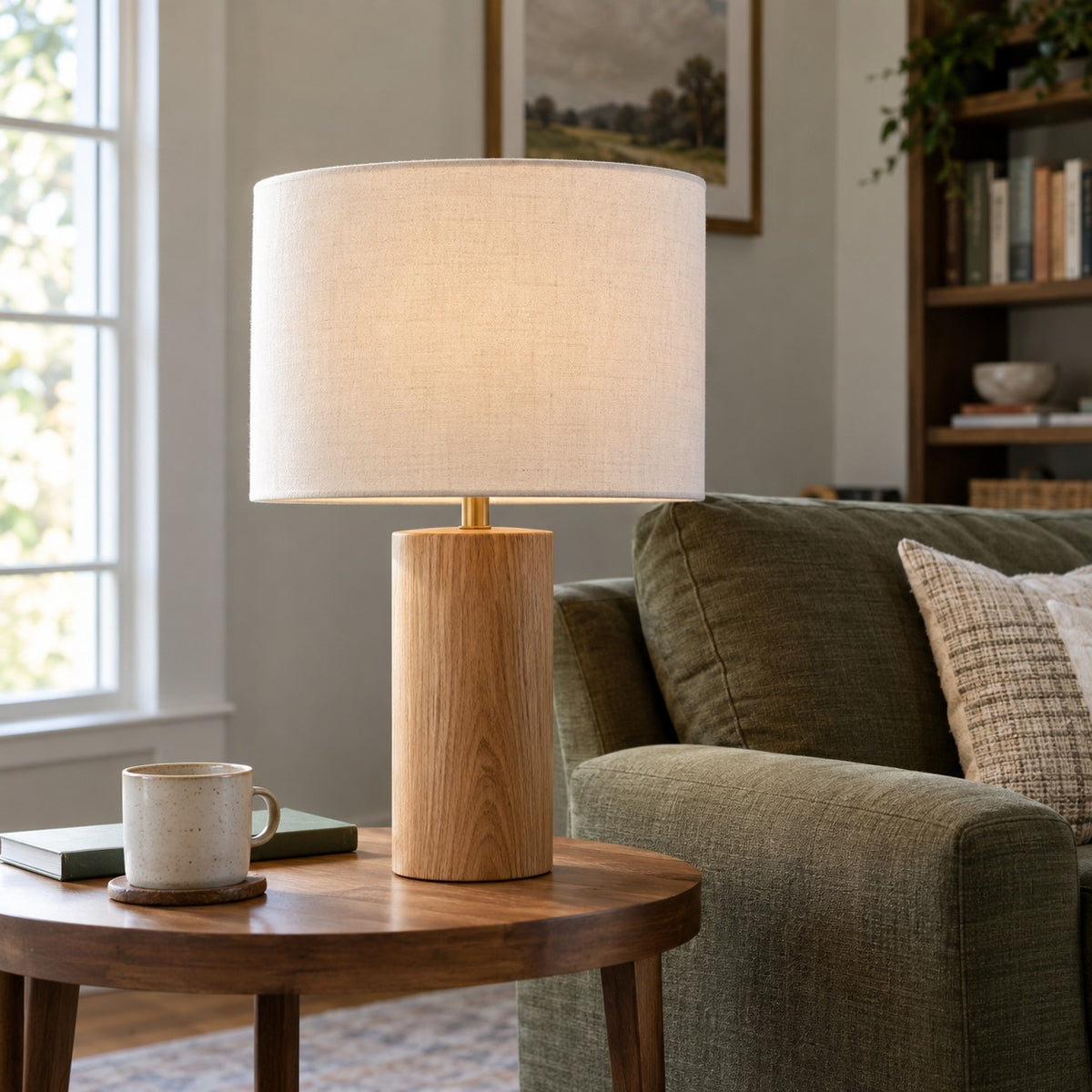 Rowan Oak Table Lamp in a realistic home setting