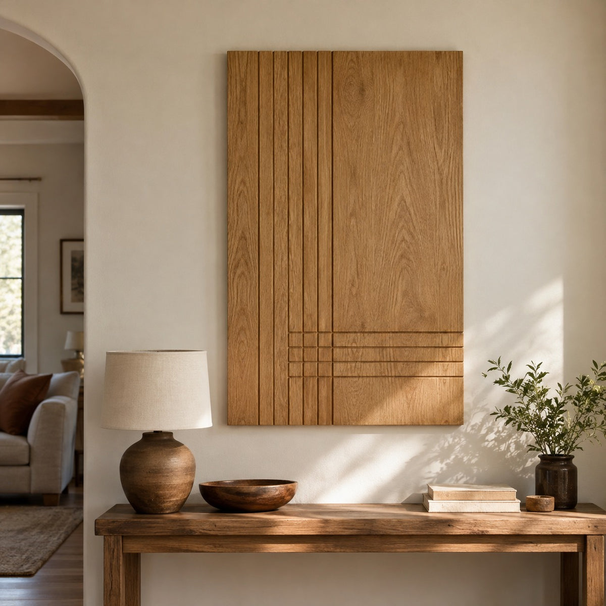 Elm Wooden Wall Panel in a realistic home setting