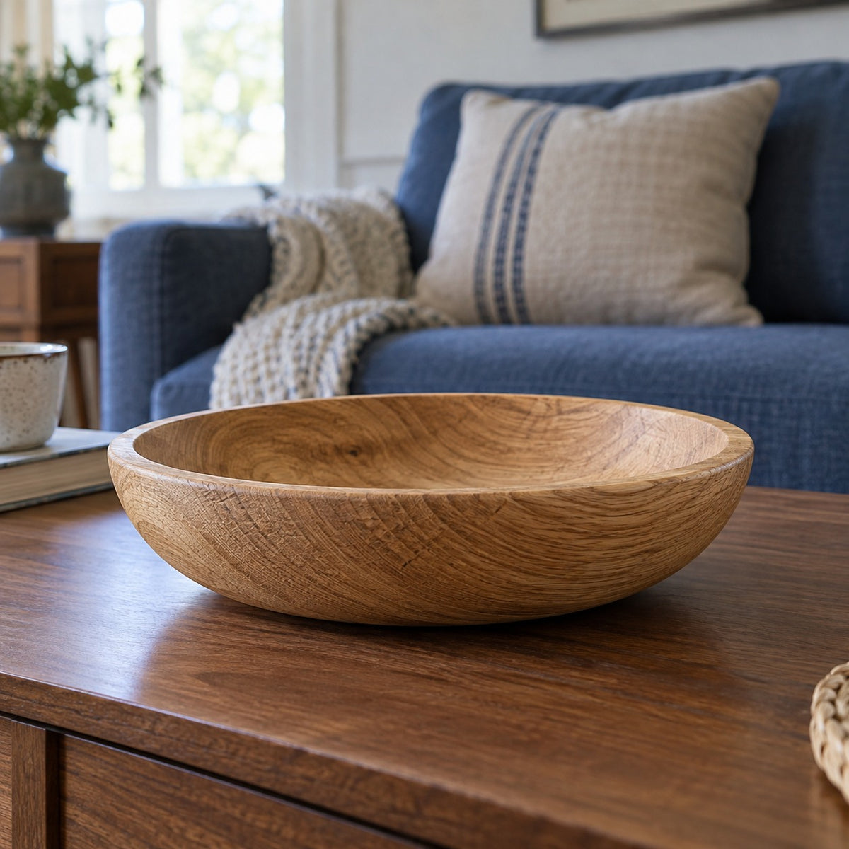 Arden Sculptural Wood Bowl in a realistic home setting